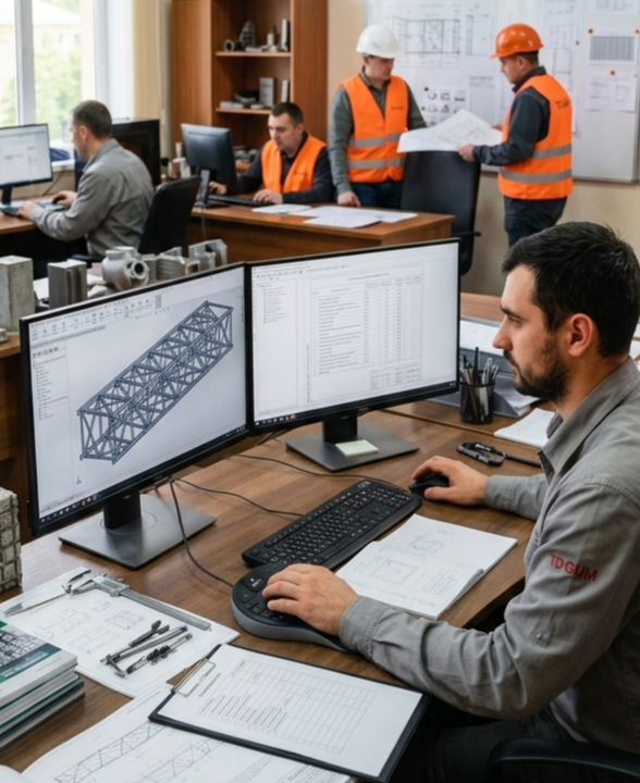 інженер ТОВ «ТД ГУМ» працює над 3D CAD-моделлю та кресленнями